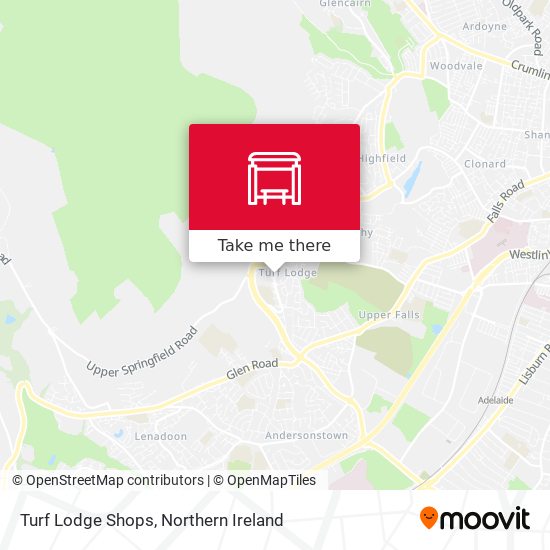 Turf Lodge Shops map