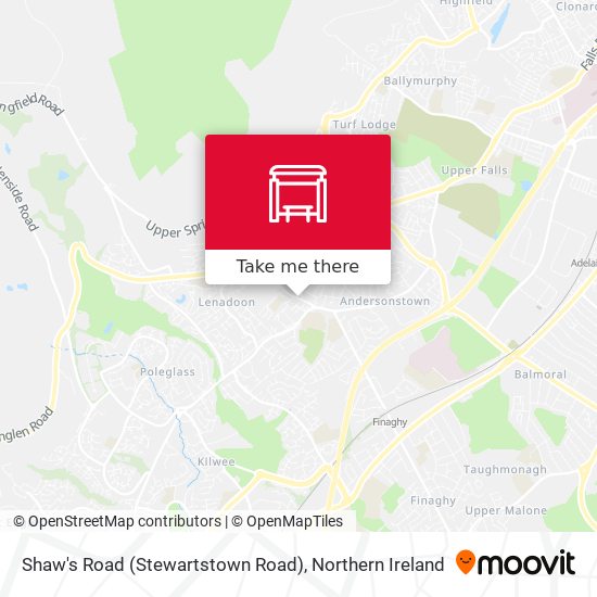 Shaw's Road (Stewartstown Road) map