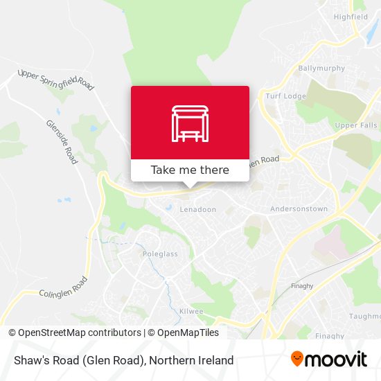 Shaw's Road (Glen Road) map