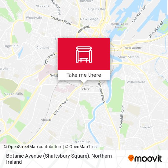Botanic Avenue (Shaftsbury Square) map
