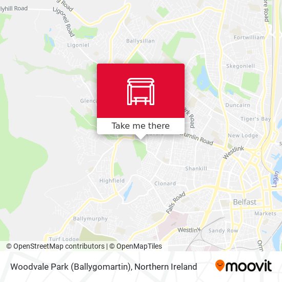 Woodvale Park (Ballygomartin) map