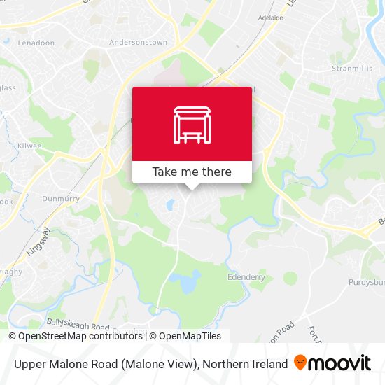 Upper Malone Road (Malone View) map