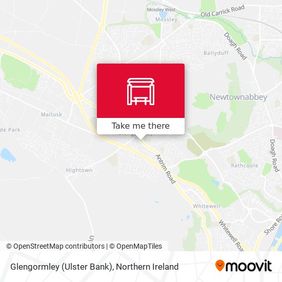 Glengormley (Ulster Bank) map