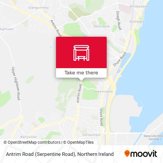 Antrim Road (Serpentine Road) map