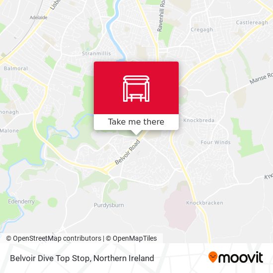 Belvoir Dive Top Stop map