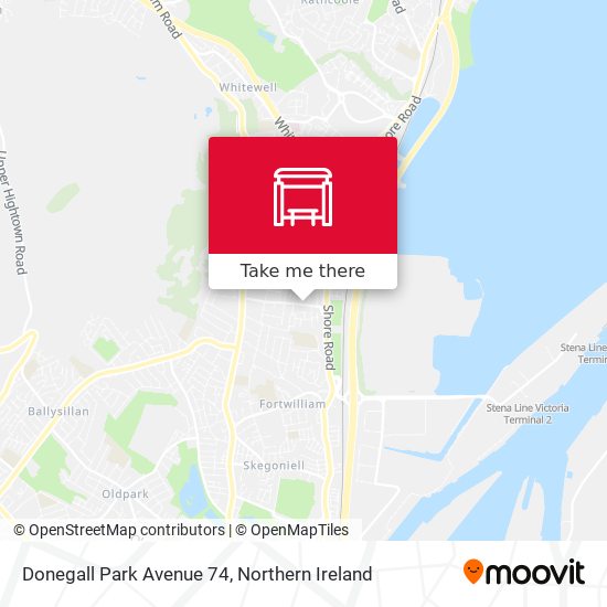 Donegall Park Avenue 74 map