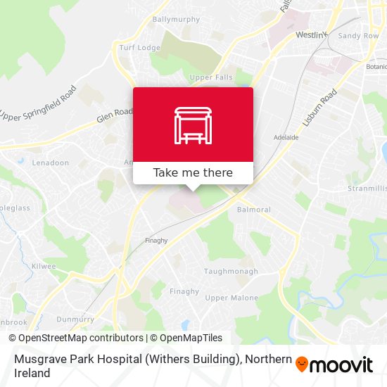 Musgrave Park Hospital (Withers Building) stop Routes, Schedules, and