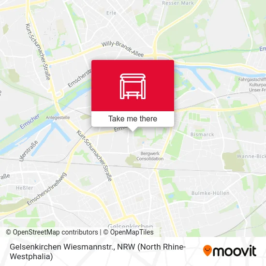 Карта Gelsenkirchen Wiesmannstr.