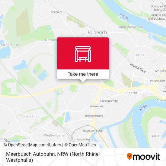 Карта Meerbusch Autobahn