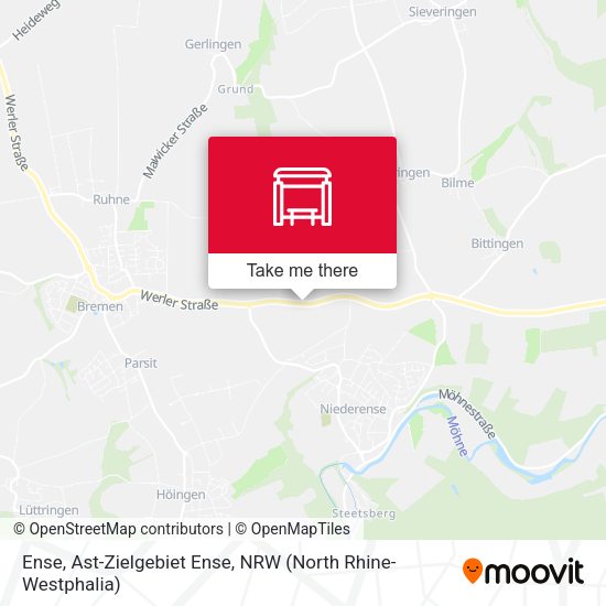 Ense, Ast-Zielgebiet Ense map