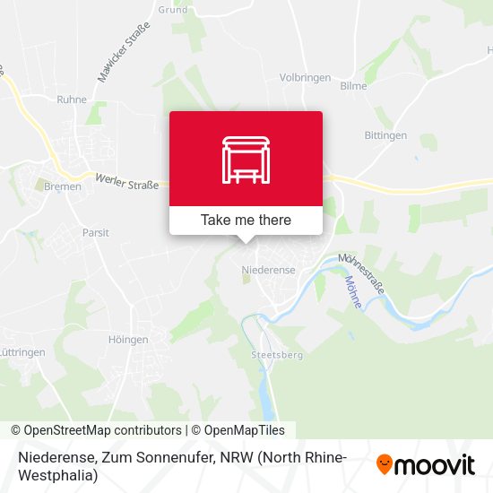 Niederense, Zum Sonnenufer map