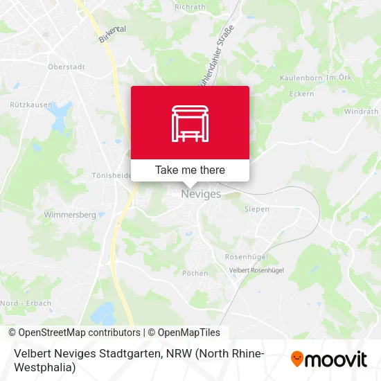 Карта Velbert Neviges Stadtgarten