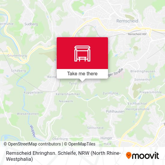 Карта Remscheid Ehringhsn. Schleife