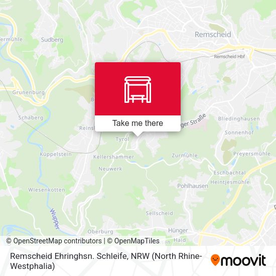 Карта Remscheid Ehringhsn. Schleife