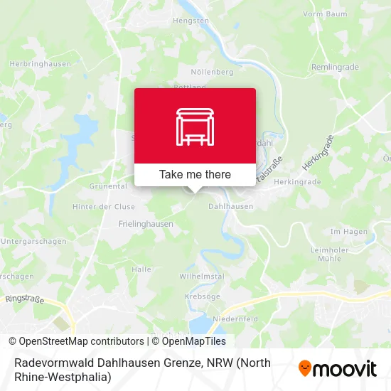 Карта Radevormwald Dahlhausen Grenze
