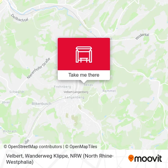 Карта Velbert, Wanderweg Klippe