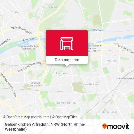 Карта Gelsenkirchen Alfredstr.