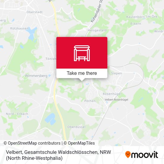 Карта Velbert, Gesamtschule Waldschlösschen