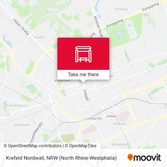 Карта Krefeld Nordwall