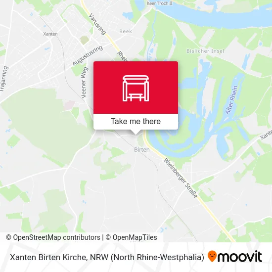 Xanten Birten Kirche map