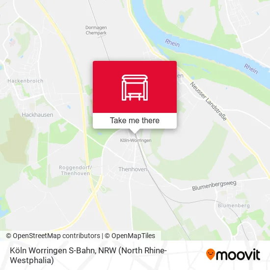 Карта Köln Worringen S-Bahn