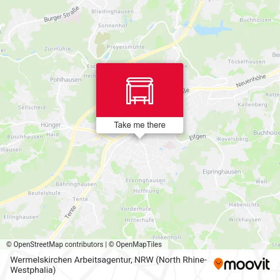 Карта Wermelskirchen Arbeitsagentur