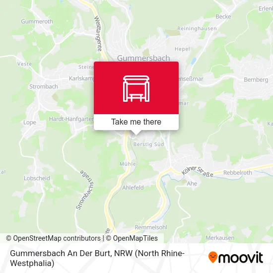 Карта Gummersbach An Der Burt