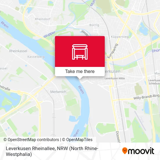 Карта Leverkusen Rheinallee