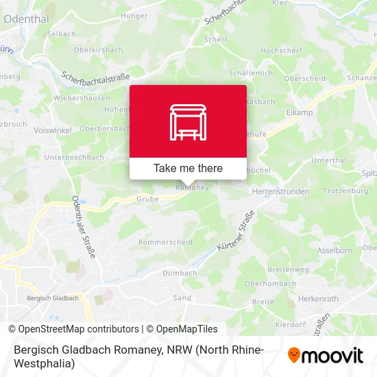 Bergisch Gladbach Romaney map