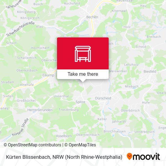 Kürten Blissenbach map