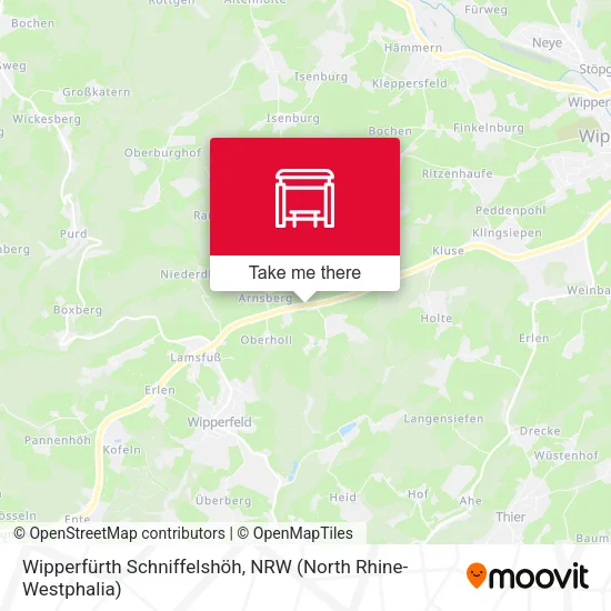 Карта Wipperfürth Schniffelshöh