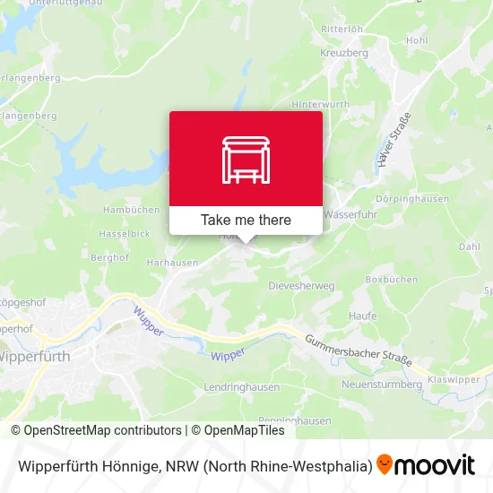 Wipperfürth Hönnige map