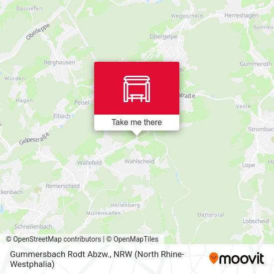 Карта Gummersbach Rodt Abzw.