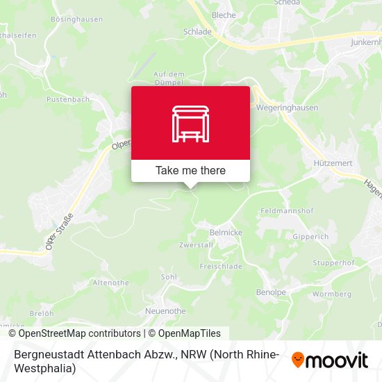 Карта Bergneustadt Attenbach Abzw.