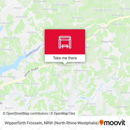 Карта Wipperfürth Frösseln