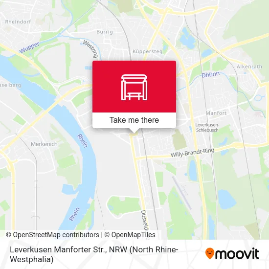 Карта Leverkusen Manforter Str.