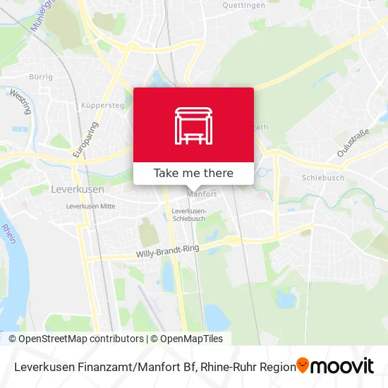 Карта Leverkusen Finanzamt / Manfort Bf