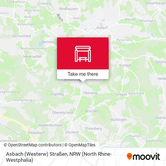 Карта Asbach (Westerw) Straßen