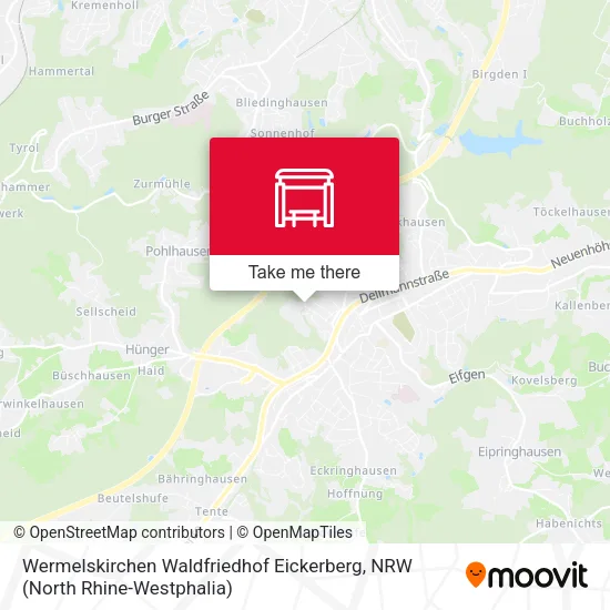 Карта Wermelskirchen Waldfriedhof Eickerberg