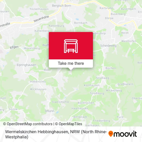 Карта Wermelskirchen Hebbinghausen