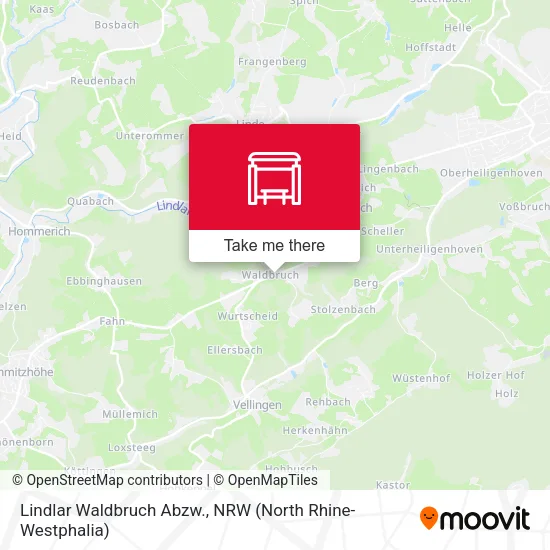 Карта Lindlar Waldbruch Abzw.