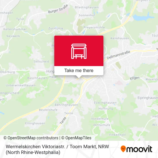 Карта Wermelskirchen Viktoriastr. / Toom Markt