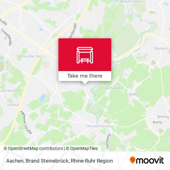 Aachen, Brand Steinebrück map