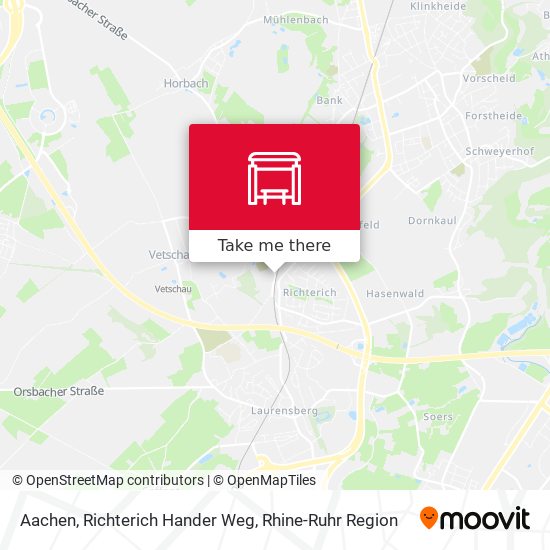 Aachen, Richterich Hander Weg map