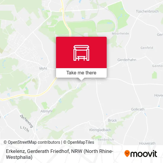 Карта Erkelenz, Gerderath Friedhof