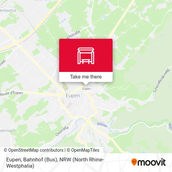 Eupen, Bahnhof (Bus) map