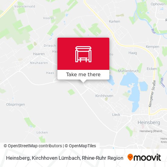 Heinsberg, Kirchhoven Lümbach map