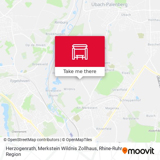 Herzogenrath, Merkstein Wildnis Zollhaus map