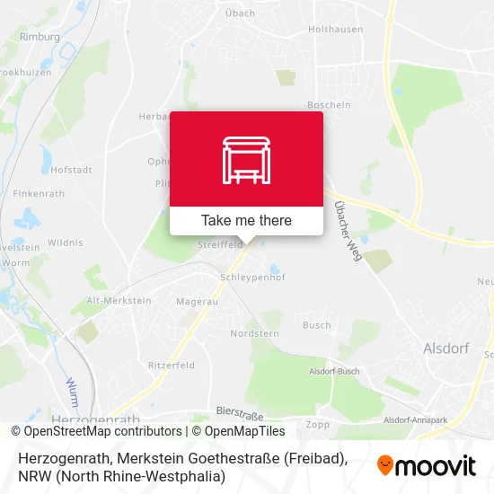 Карта Herzogenrath, Merkstein Goethestraße (Freibad)