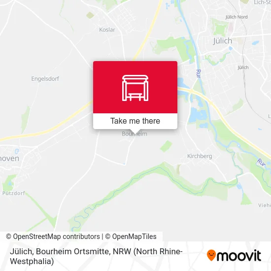 Карта Jülich, Bourheim Ortsmitte